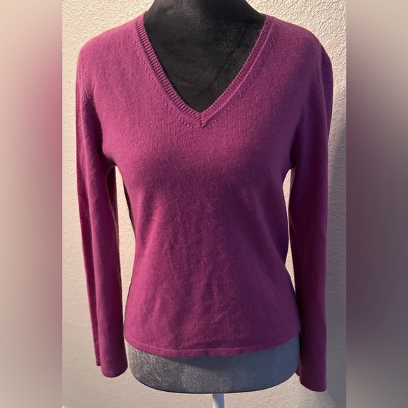 Jones New York Sweaters - Jones New York Luxe Cashmere Sweater – Rich Purple - Size Petite Medium